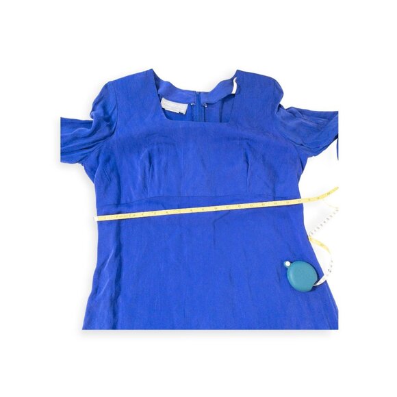 Vintage Rabbit JR Blue Dress With Square Neckline 90's Fashion - Picture 6 of 10